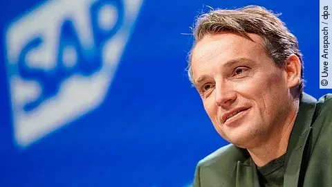 Christian Klein, Vorstandschef des Softwarekonzerns SAP, während einer Bilanzpressekonferenz Christian Klein, Vorstandschef des Softwarekonzerns SAP, während einer Bilanzpressekonferenz