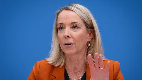 Stefanie Stoff-Ahnis, stellvertretende Vorstandsvorsitzende des GKV-Spitzenverbandes, aufgenommen während einer Pressekonferenz Stefanie Stoff-Ahnis, stellvertretende Vorstandsvorsitzende des GKV-Spitzenverbandes, aufgenommen während einer Pressekonferenz