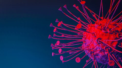 Virus Cell T-Cell cancer cell with receptors dendritic cells antigen-presenting cells mammalian immune system virus and virology concept 3d rendering 