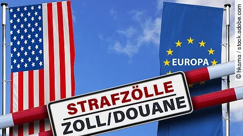 Zollstreit zwischen USA und Europa, Zollschranke, Douane, (Symbolbild) Zallstreit zwischen USA und EU: Zollschranke, Douane