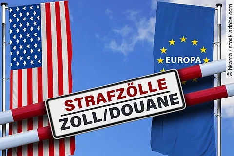 Zollstreit zwischen USA und Europa, Zollschranke, Douane, (Symbolbild)