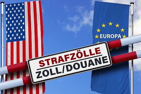 Zollstreit zwischen USA und Europa, Zollschranke, Douane, (Symbolbild) Zallstreit zwischen USA und EU: Zollschranke, Douane