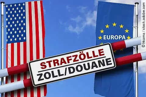 Zallstreit zwischen USA und EU: Zollschranke, Douane