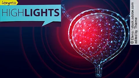 Grafische Illustration einer Blase in leuchtendem Rot mit vernetzten Punkten und Linien, umgeben von konzentrischen Kreisen auf dunklem Hintergrund