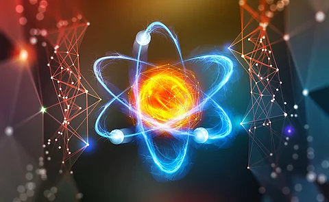 Atomic structure. Scientific breakthrough. Modern scientific res