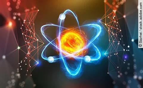Atomic structure. Scientific breakthrough. Modern scientific res