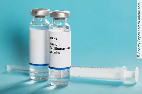 Human Papillomavirus Vaccine In Bottles With Syringe