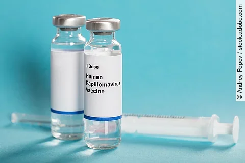 Human Papillomavirus Vaccine In Bottles With Syringe