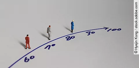 Miniature people and the concept of an aging society.