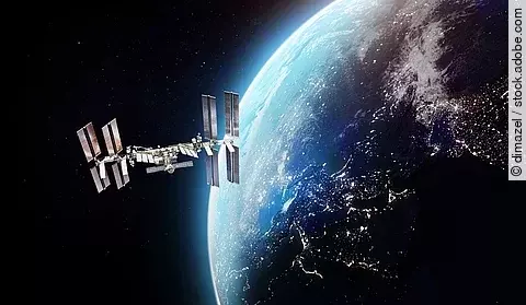 Interntaional space station. ISS station on orbit of the Earth p