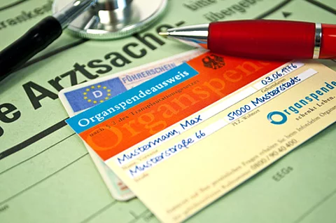 Ausgefüllter Organspendeausweis